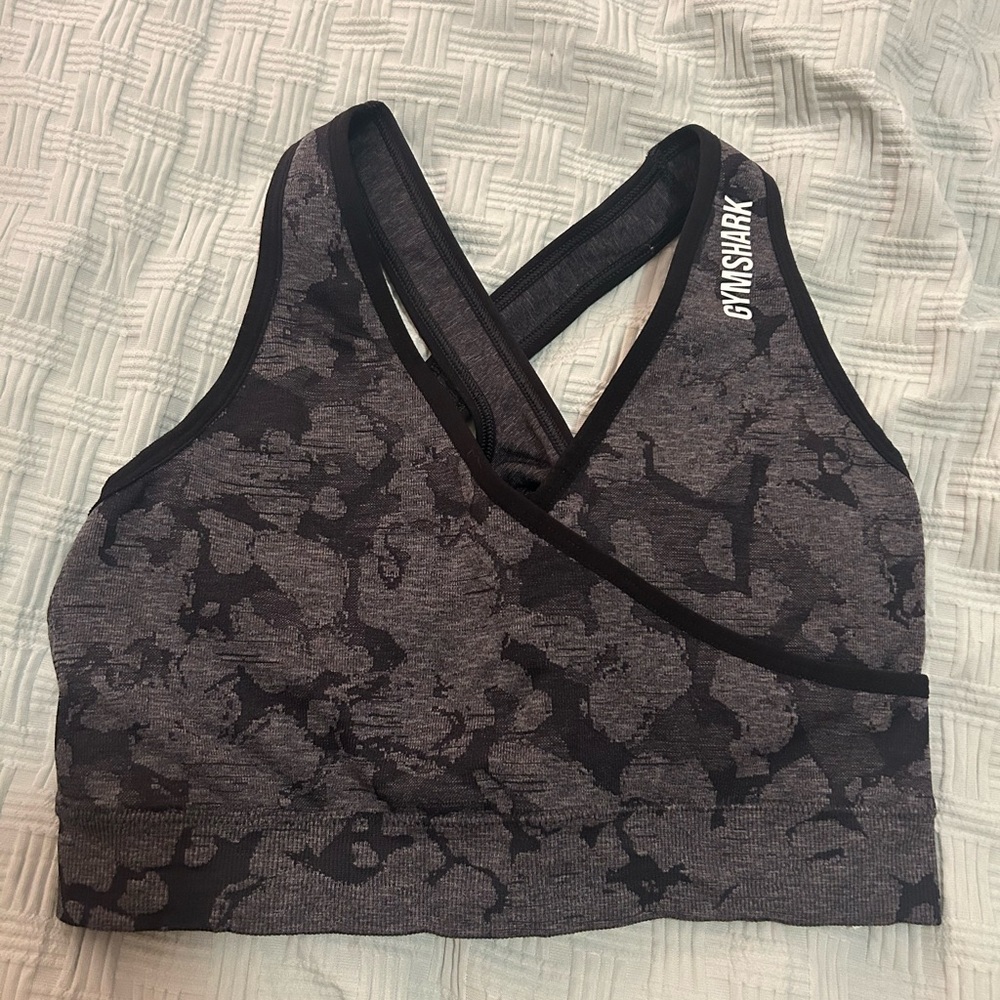 Gymshark Adapt Camo Seamless Sports Bra - Black